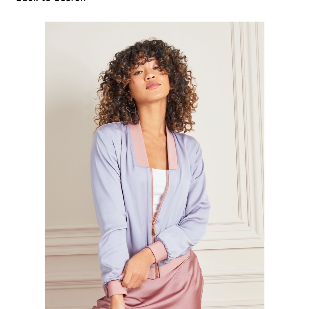 Reversible bomber light lavender/animal print NWOT